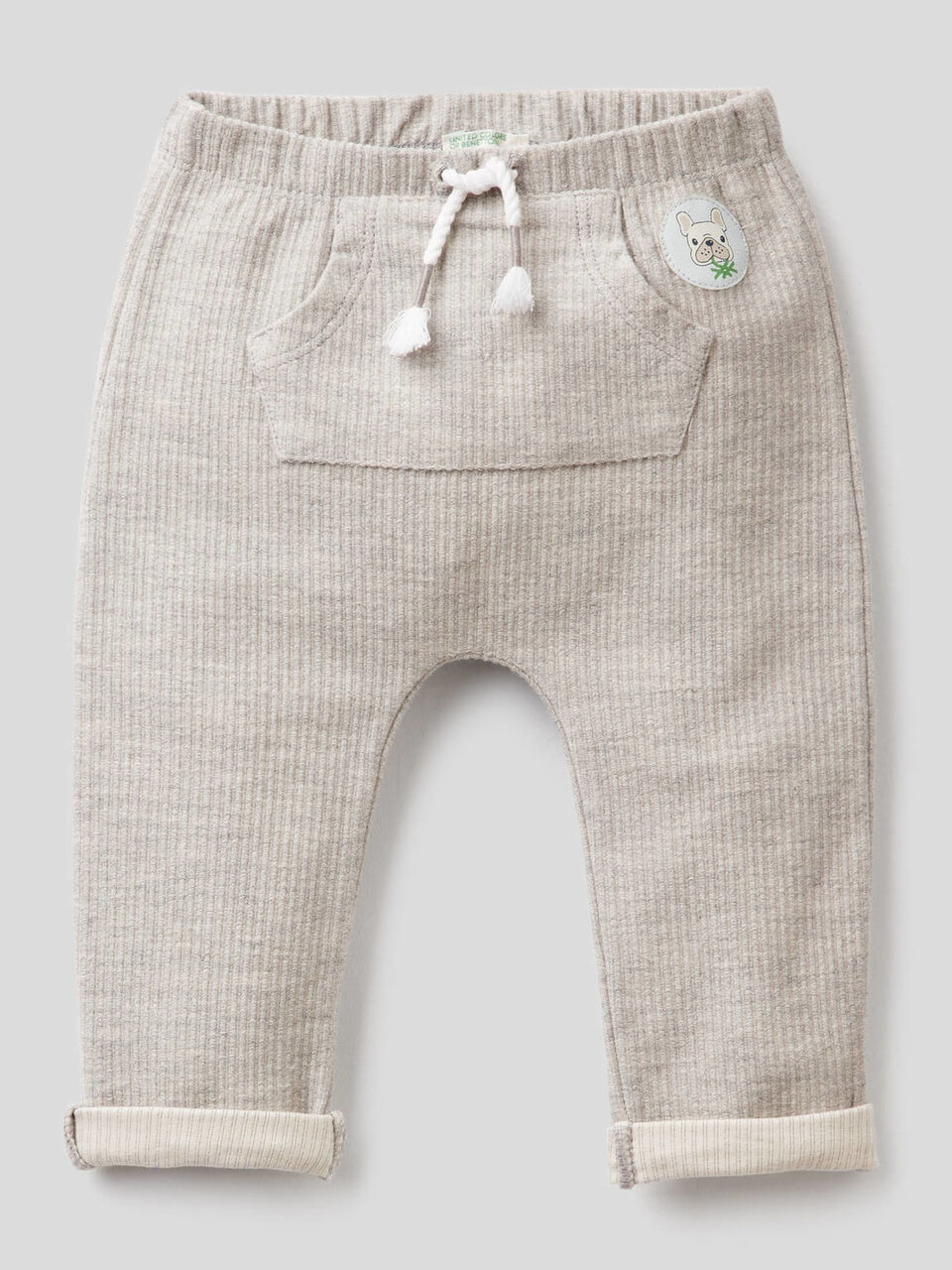 Pantalón en tejido elástico de rayas image number 1