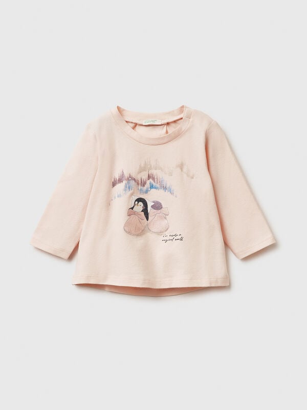 Camiseta con estampado de purpurina Recién nacidos