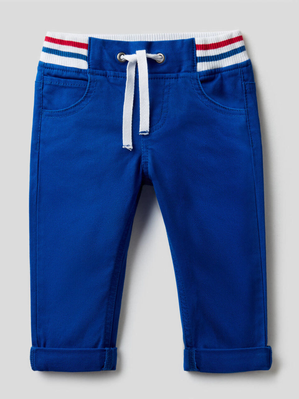 Pantalón de algodón elástico con cordón de ajuste image number 1
