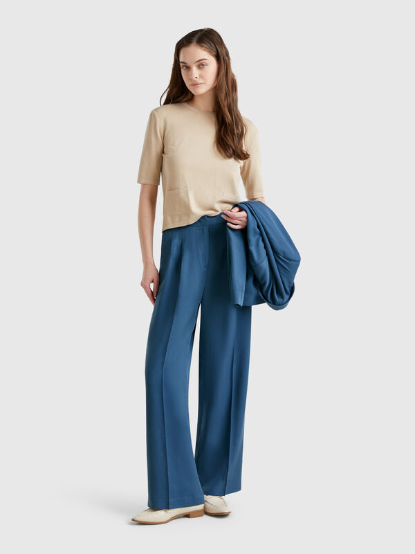 Pantalón ancho fluido Mujer