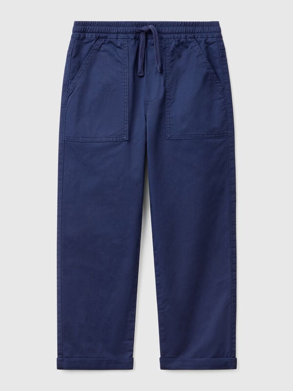 Joggers de algodón elástico con cordón de ajuste Niño