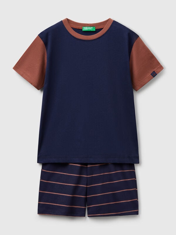 Pijama corto de puro algodón Niño
