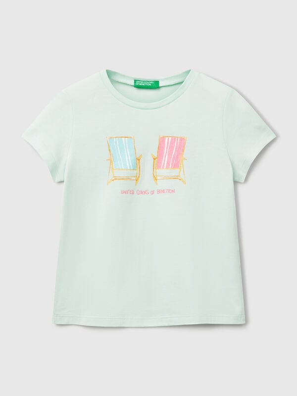 Camiseta regular fit con purpurina Niña