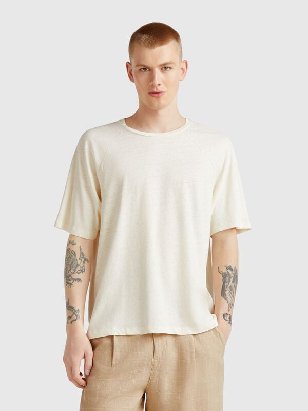 Camiseta mezcla de lino Hombre
