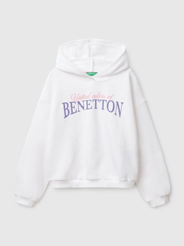 Sudadera con estampado y capucha  Niña
