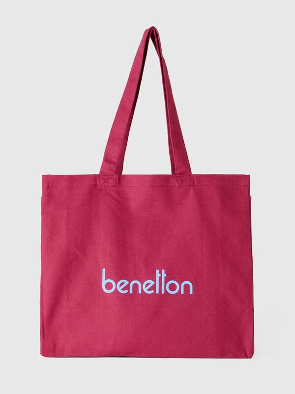 Tote bag burdeos de 100 % algodón