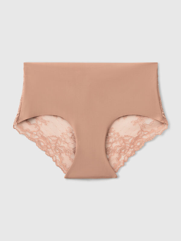 Culotte elástico con encaje Mujer