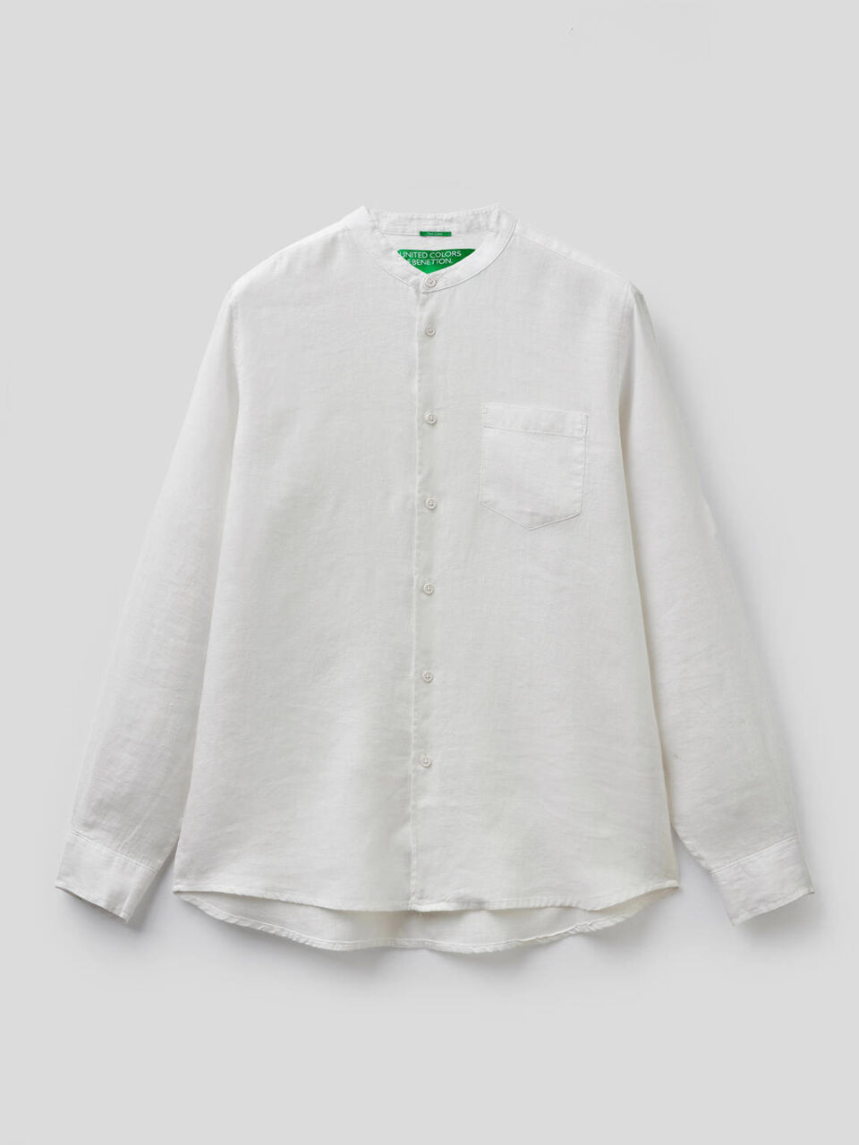 Camisa de 100% lino con cuello mao image number 1