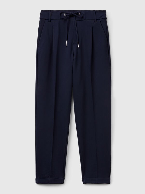 Pantalón de color liso con cordón Pantalón de color liso con cordón Mujer