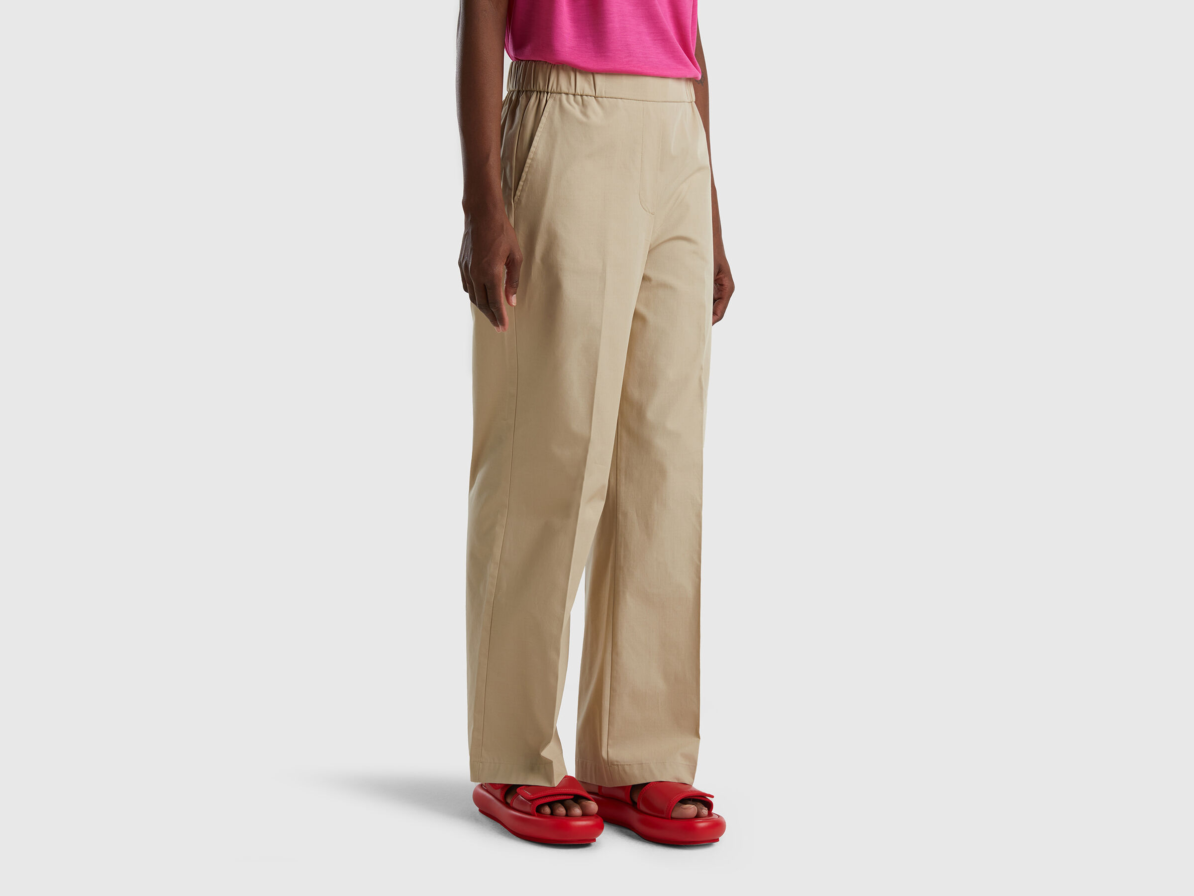 Pantalón con la cintura - Beige | Benetton