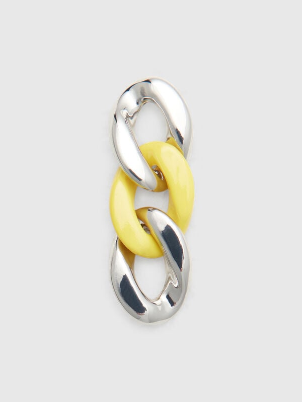 Pendientes colgantes con cadena dorada y amarilla. Mujer