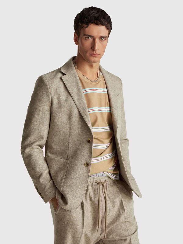 Chaqueta de mezcla de lana Hombre