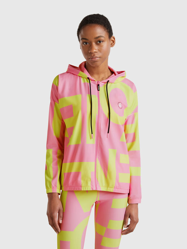 Sudadera deportiva con logo estampado Mujer