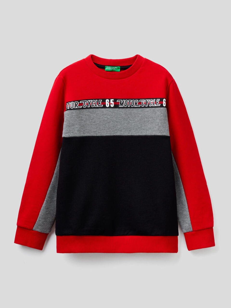 Sudadera color block 100% algodón image number 1