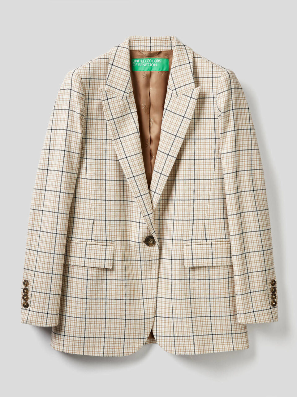 Blazer de cuadros teñido en hilo image number 1