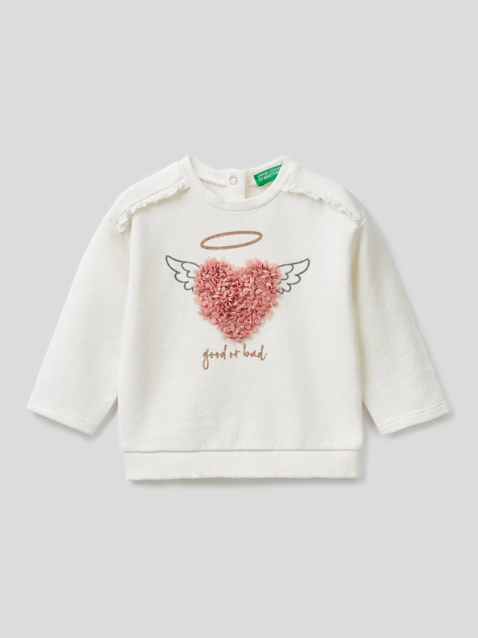 Sudadera con aplicación de efecto pétalos image number 1