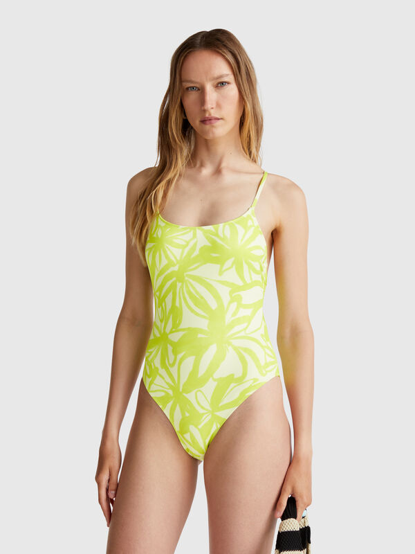 Bañador de una pieza con estampado floral Mujer