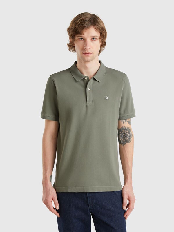 Polo verde salvia slim fit Hombre