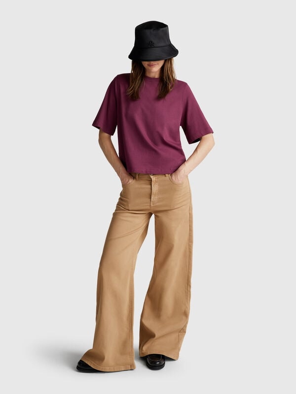 Camiseta de corte cuadrado 100% algodón Mujer