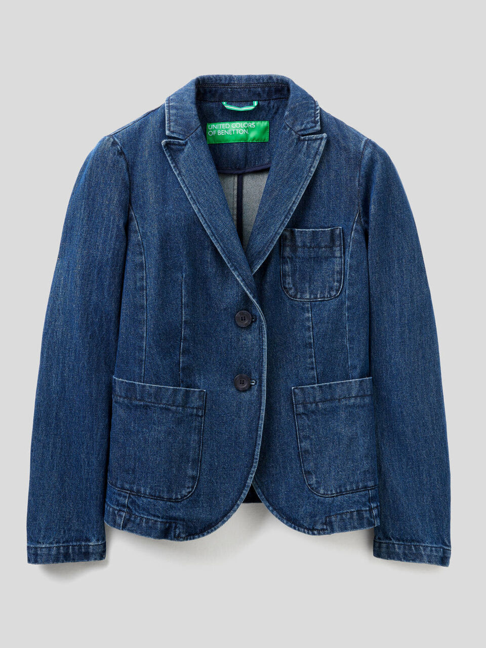 Blazer entallado en denim de algodón image number 1