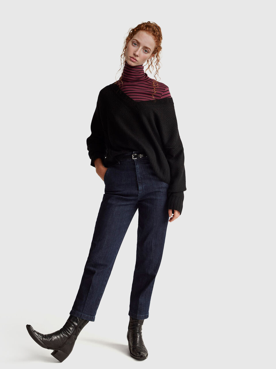 V NECK SWEATER L/S Mujer image number null