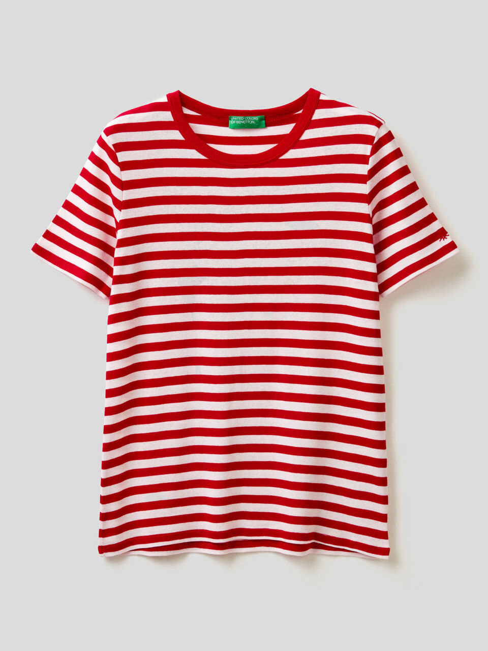 Camiseta de cuello redondo a rayas image number 1
