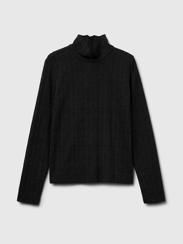 Blusa de encaje de corte entallado Mujer
