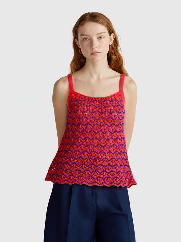 Camiseta sin mangas de ganchillo Mujer