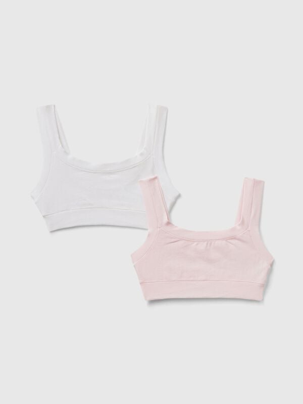 Dos tops de algodón super stretch Niña