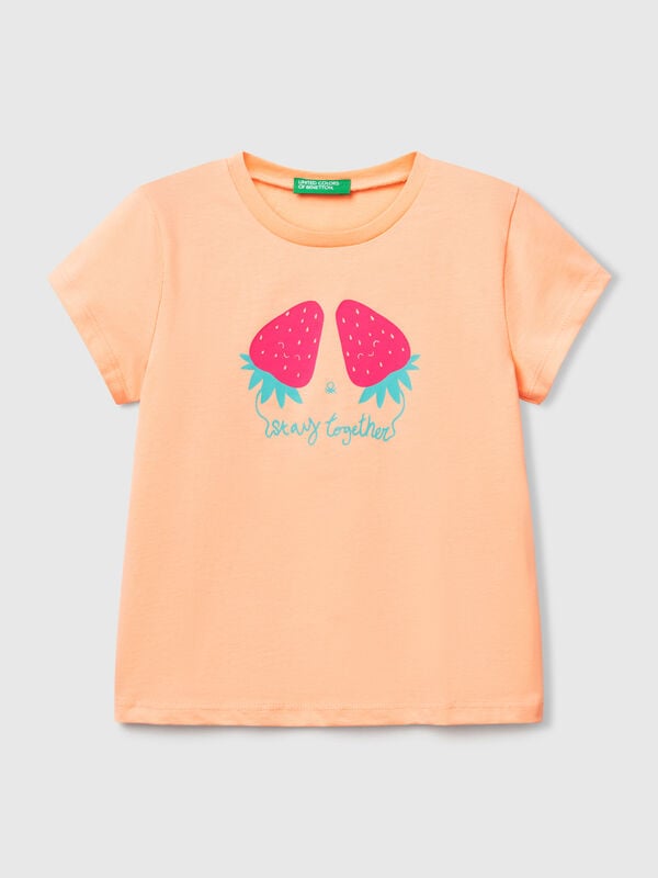 Camiseta con estampado flúor Niña