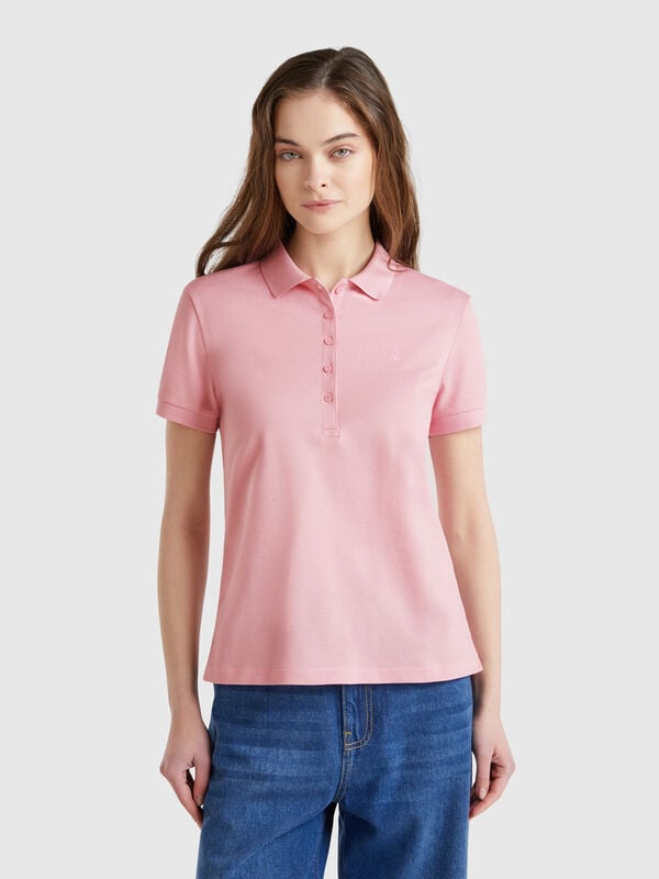 Polo slim fit de algodón elástico Mujer