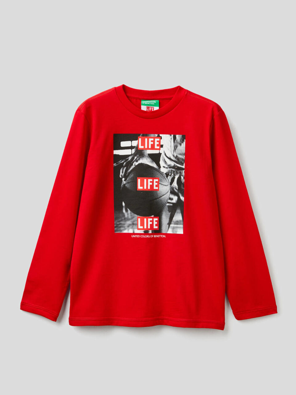 Camiseta "Life" de manga larga en algodón 100% orgánico image number 1