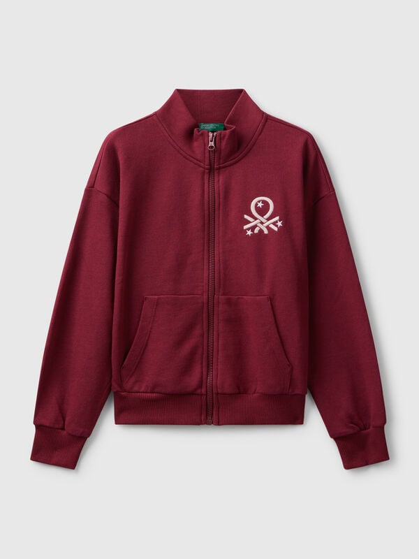 Sudadera con cremallera y estampado Niña