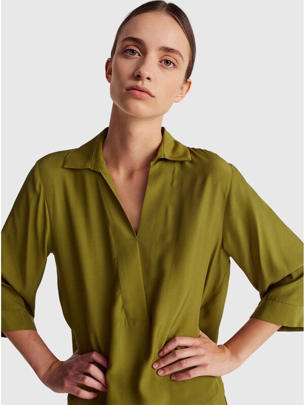 Blusa holgada en 100% viscosa Mujer