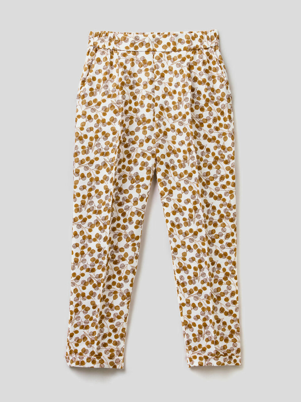 Pantalón de 100% lino con estampado image number 1
