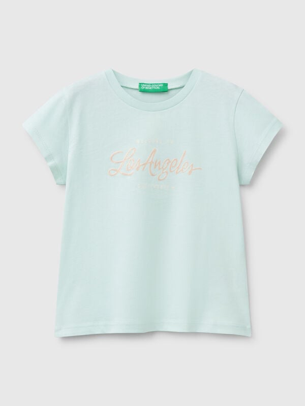 Camiseta de algodón con purpurina Niña