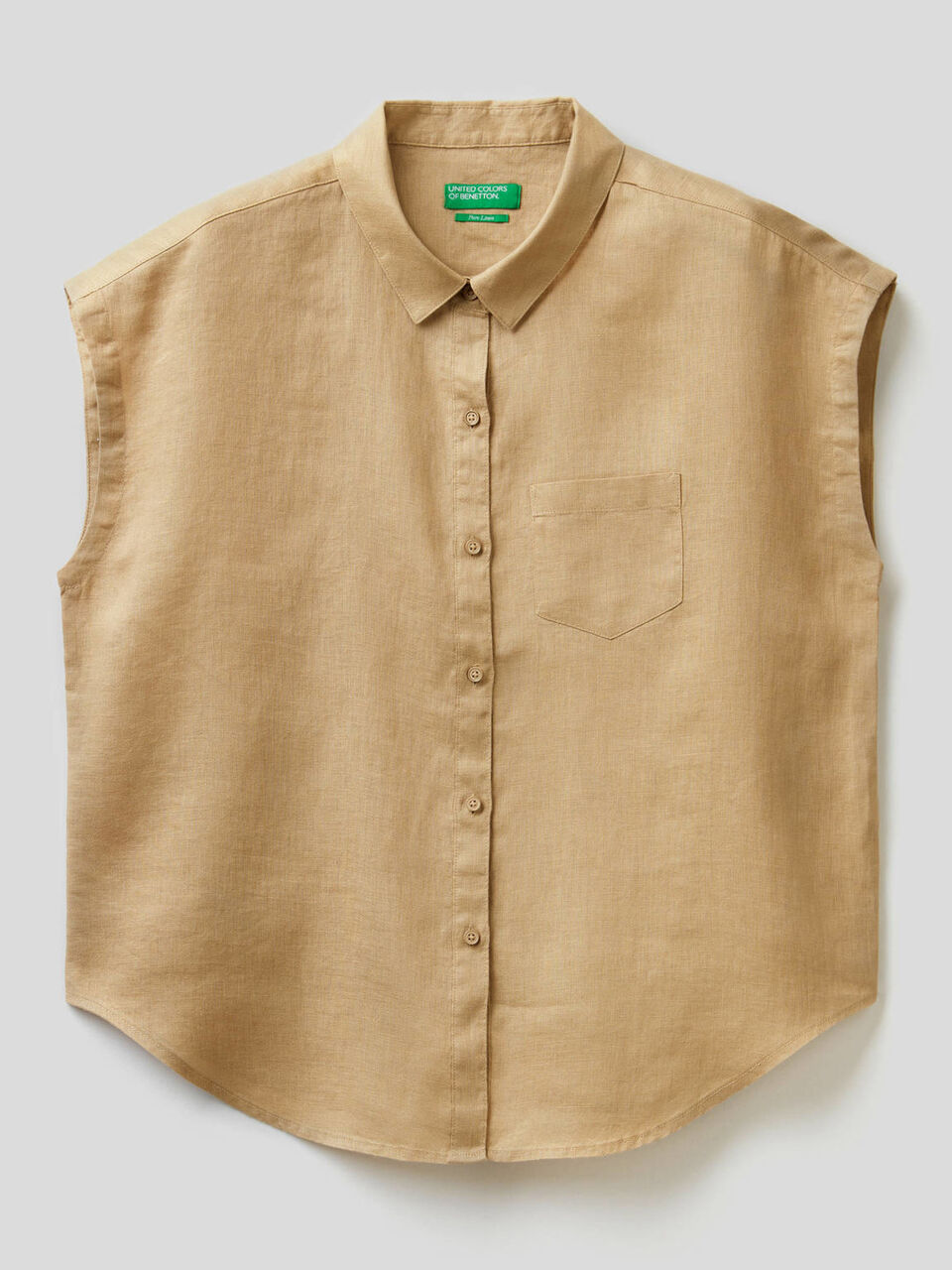 Camisón de 100% lino de manga corta image number 1