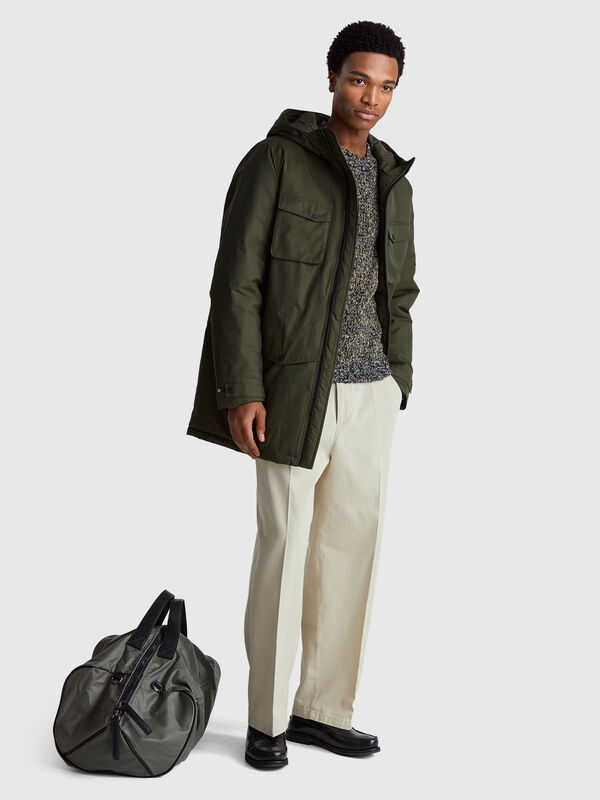 Parka acolchada de algodón y nailon Parka acolchada de algodón y nailon Hombre