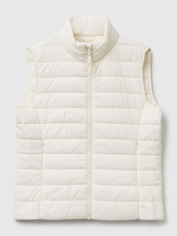 Chaqueta acolchada sin mangas de corte entallado Mujer