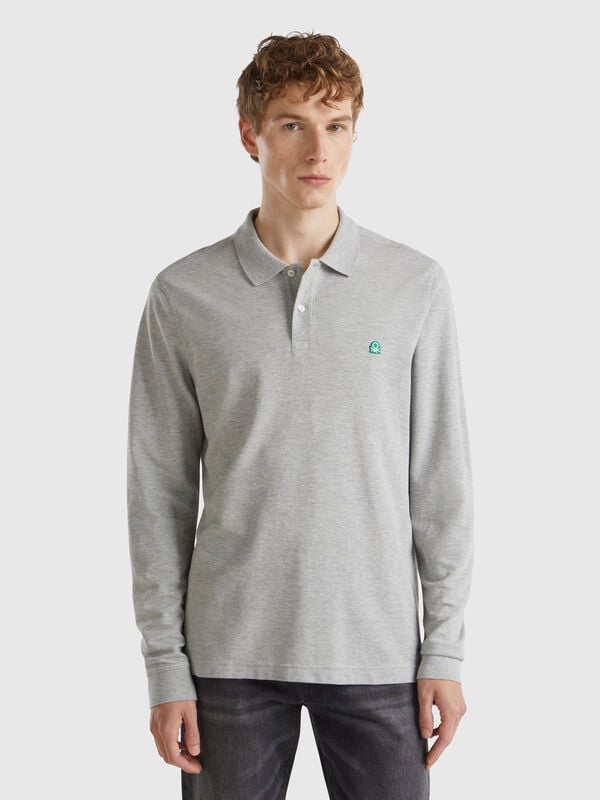 Polo de manga larga de algodón  Hombre