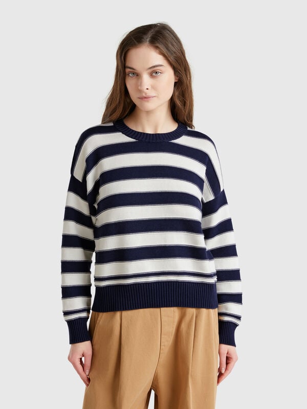 Jersey de rayas de tricot de algodón Mujer