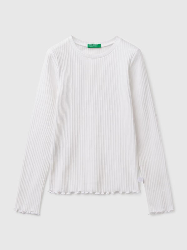 Camiseta slim fit de algodón elástico Niña