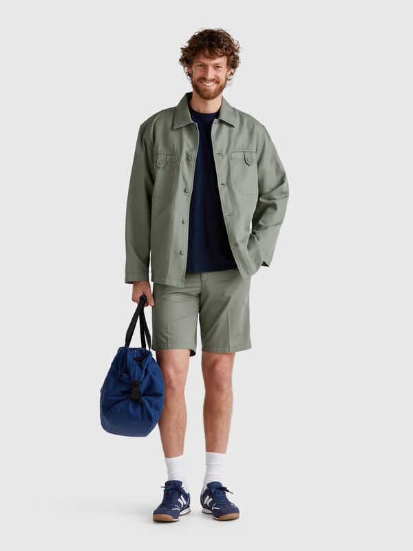 Bermudas chinas de lona Hombre