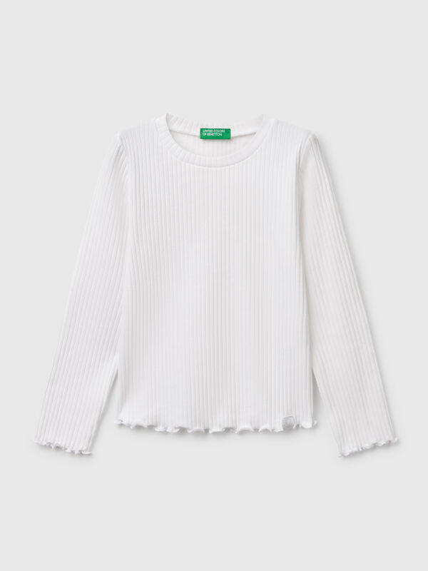 Camiseta slim fit de algodón elástico Niña