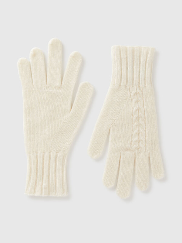 Guantes con confección trenzada Mujer
