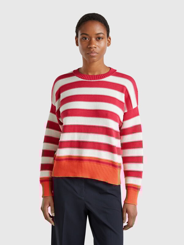 Jersey de rayas de tricot de algodón Mujer
