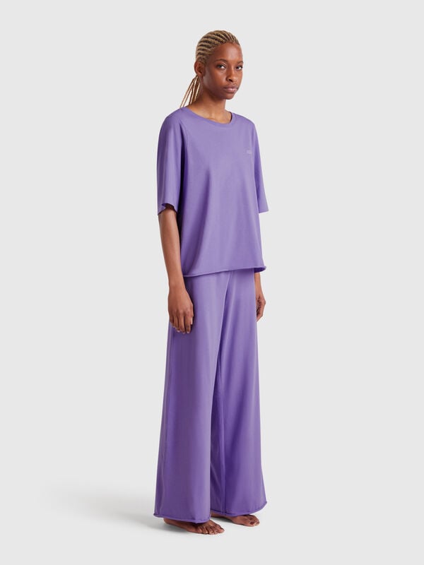 Pijama holgado de puro algodón Mujer