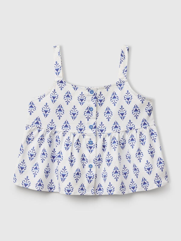 Top estampado de puro algodón Niña