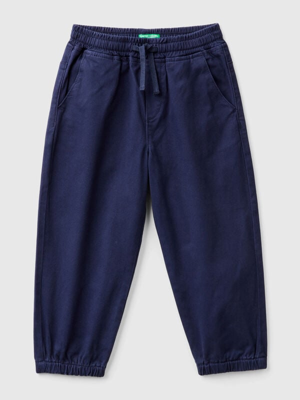 Joggers de algodón elástico con cordón Niño