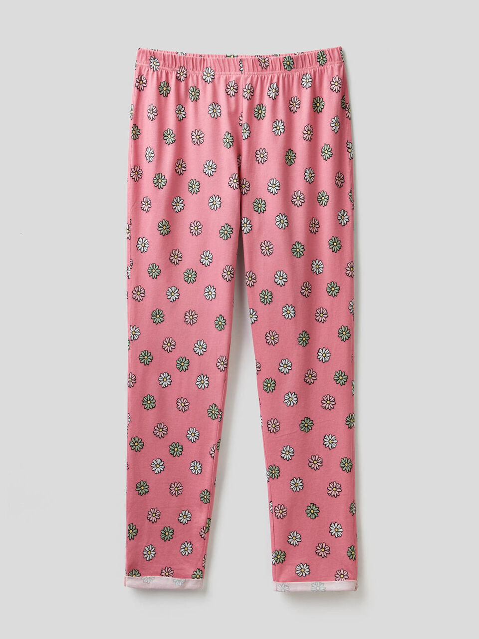 Pantalón largo con estampado de flores image number 1